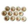 Set of 12 dessert plates decorated with flowers, Revernay art workshop, 20 cm