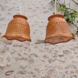 Old rattan pendant lamps