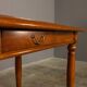 Upholstered damask table and 4 cherry chairs from the 80s