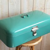 Minth blue enamelled metal box