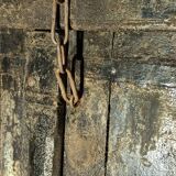 Old wooden door with frame