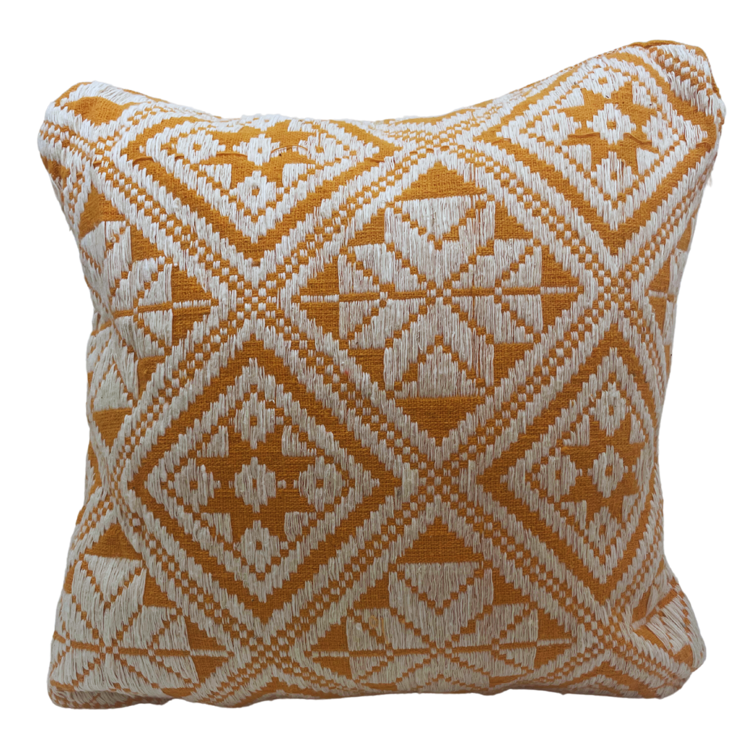 Coussin graphique orange carré