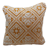 Square orange graphic cushion