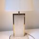Travertine and gilded brass table lamp by Camille Breesch Belgium 1970