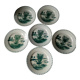 Series of 6 flat plates a decor d4bird of paradise pexonne fp