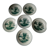 Series of 6 flat plates a decor d4bird of paradise pexonne fp