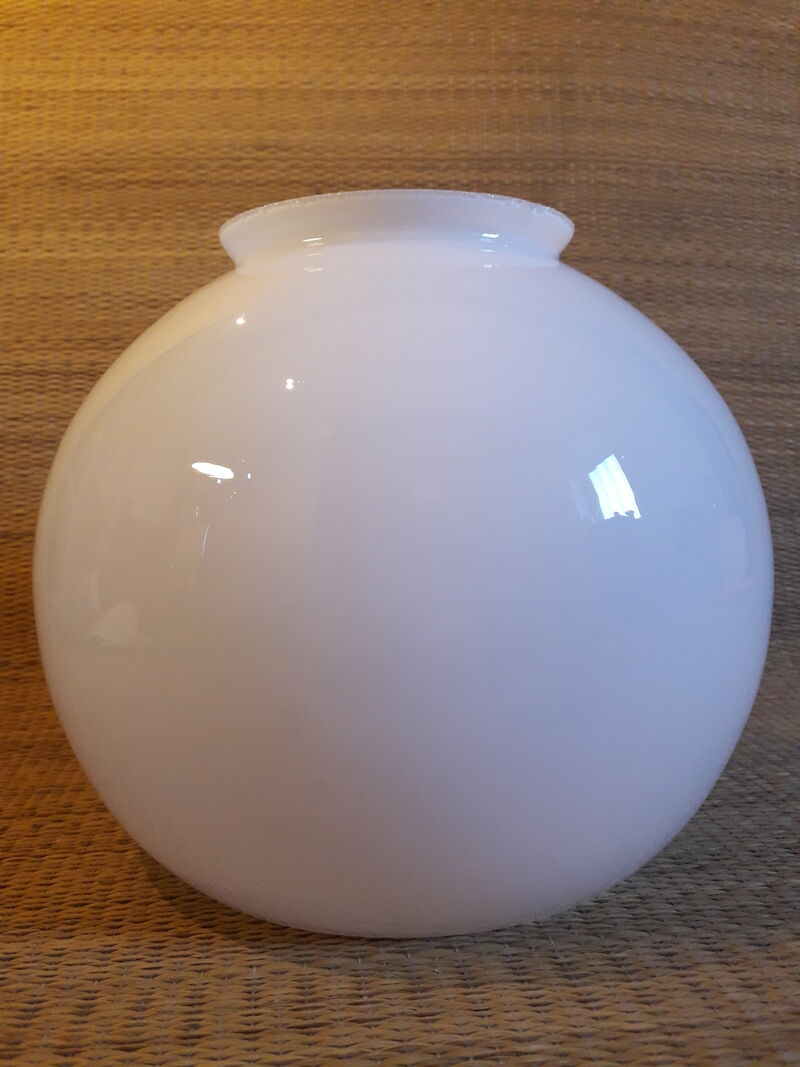 Open globe 20cm in old white glass for suspension lamp