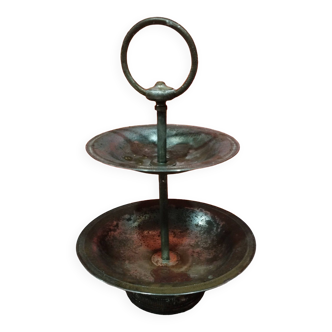 Old steel display or servant - two cups