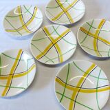 6 soup plates from Gien, "Sarabande" model, in very good condition.