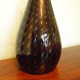 Suspension signed Vianne, inverted drop in glass lined black nuanced and purple interior