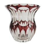 Val Saint Lambert plum crystal vase