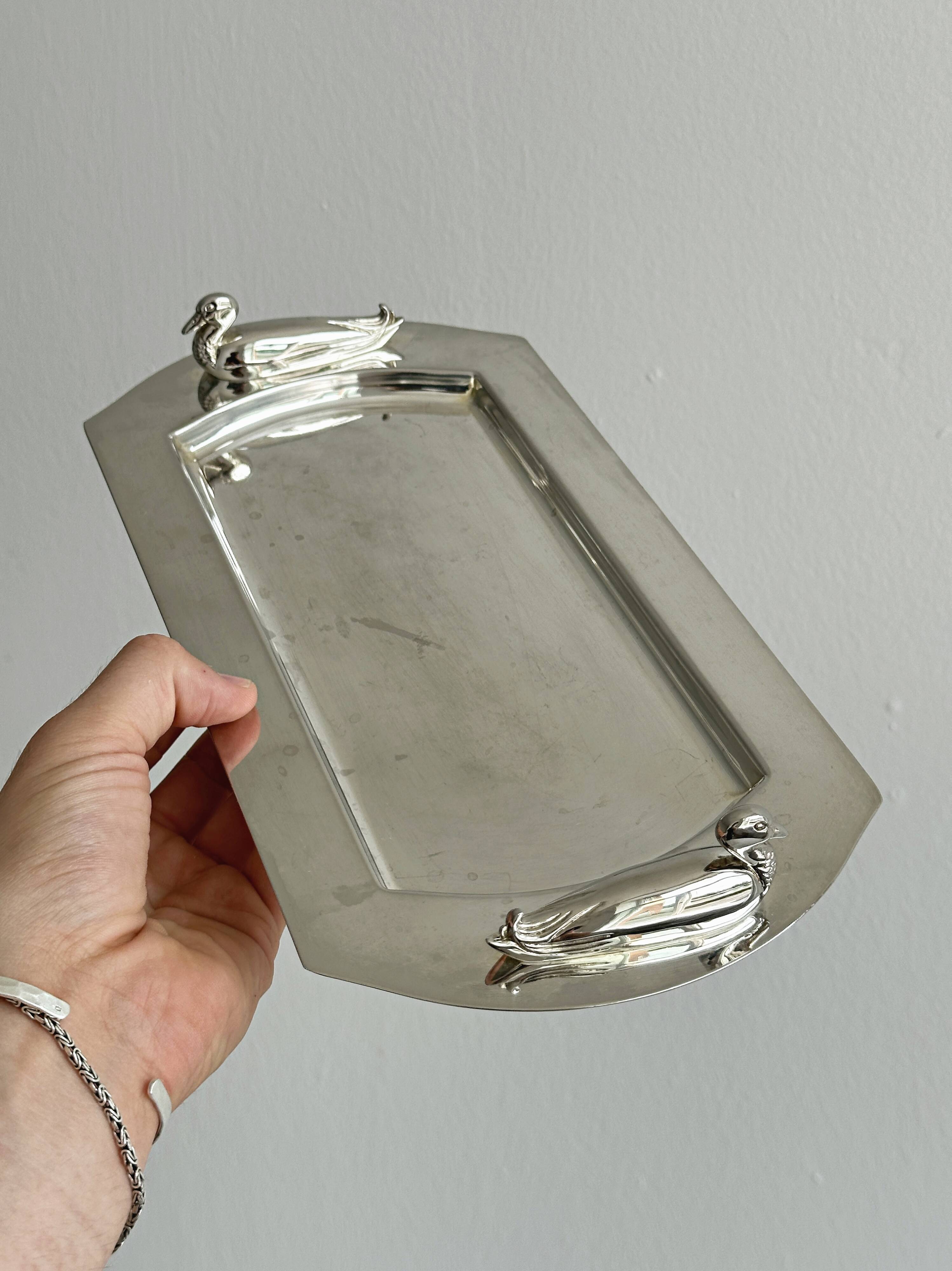 Plateau rectangulaire en métal inox léger