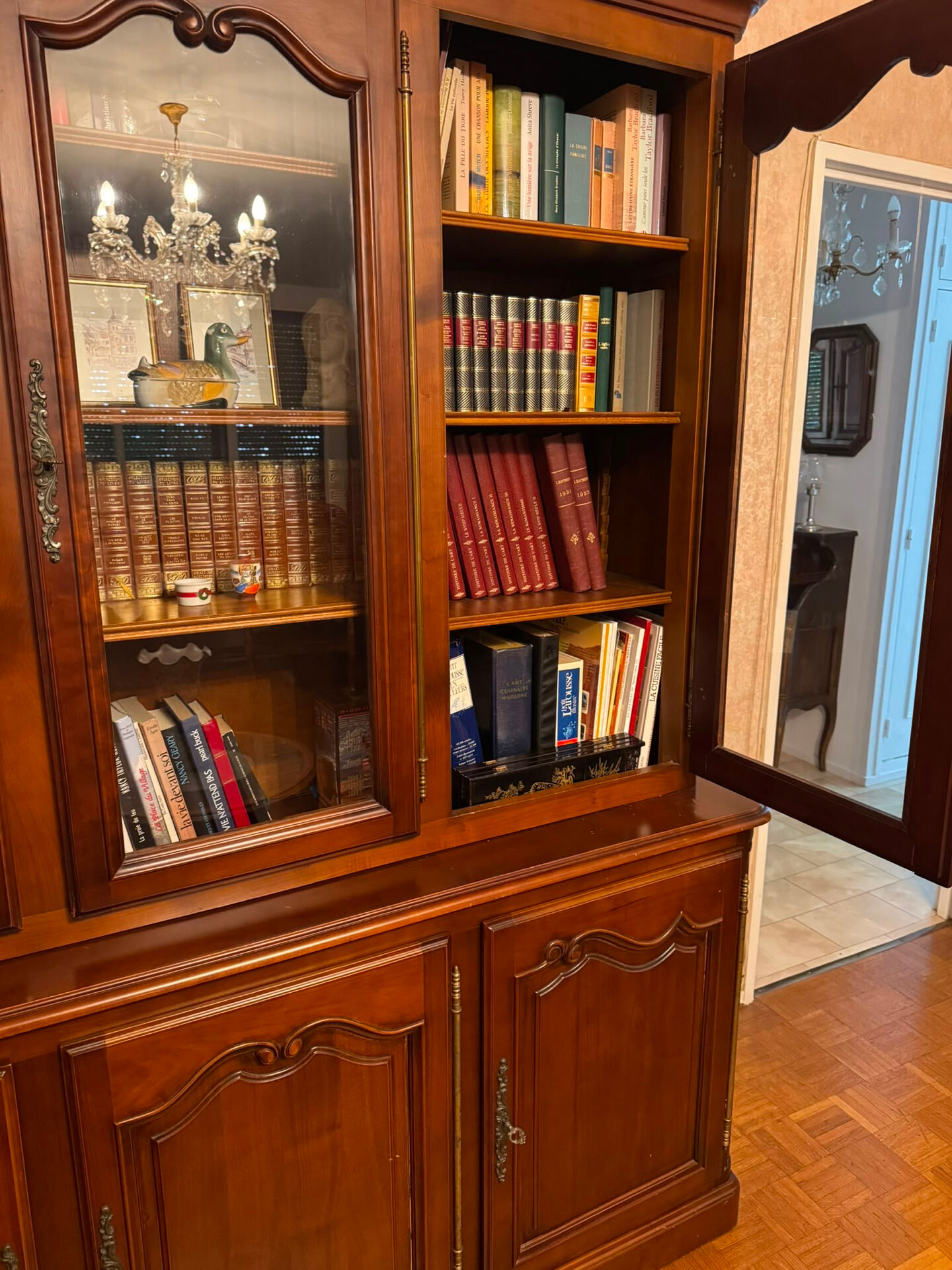 Bibliothèque merisier massif