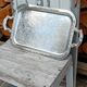 Silver metal serving tray