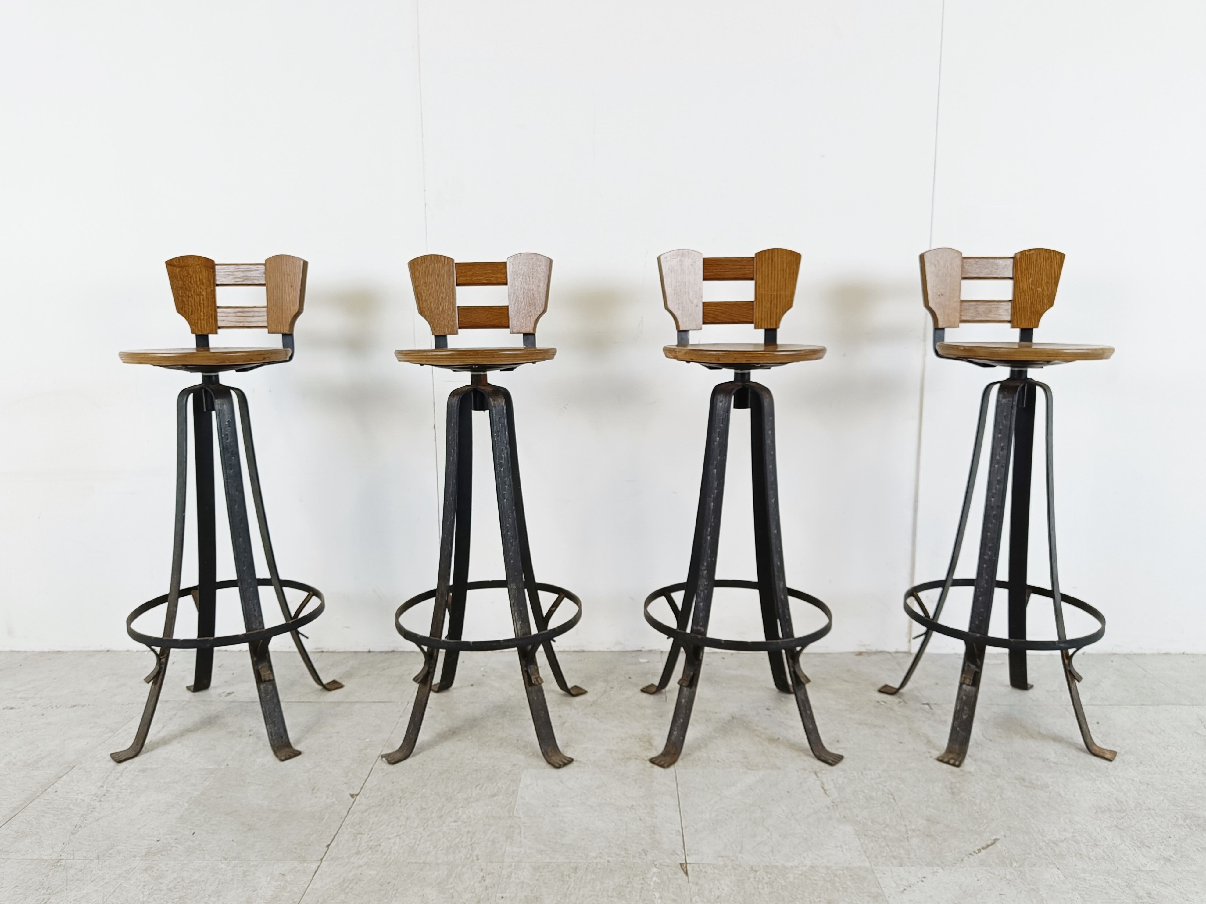Vintage brutalist bar stools, 1970s