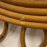 Rattan flower mirror