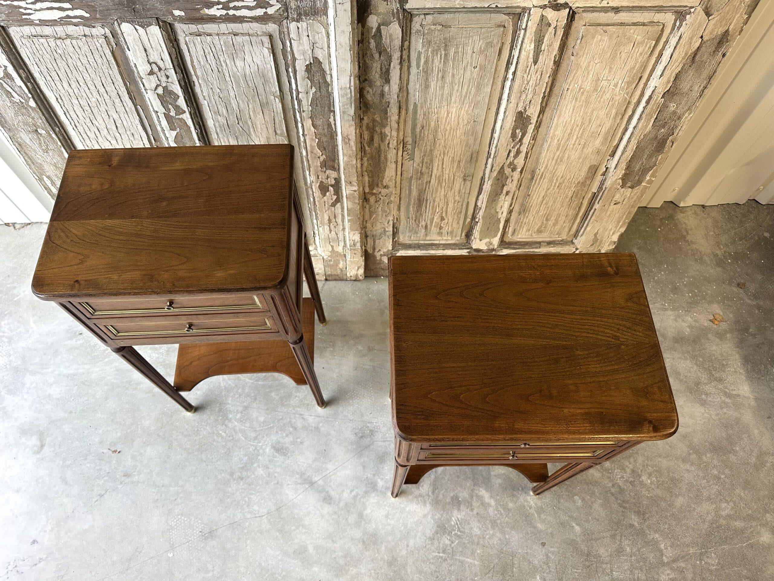 Pair of Louis XVI style bedside tables 1970s