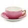 Art Deco cup with saucer, pink porcelain, Czechoslovakia, 1950s