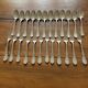 10 antique silver plated metal dessert spoons and forks