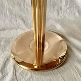 Old brass and chrome-plated metal ashtray on stand