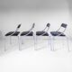 Set of Four Vintage Chromed Dining Chairs, Faux Leather, Italy, 1970