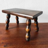 Repose-pied vintage 1960 en bois