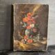 Miniature still life, oil painting signed from the 19th century, French school.