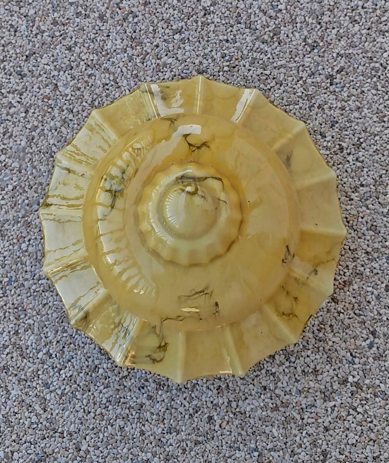 Ceiling light or Art Deco wall sconce in marble-effect glass, Austria 1930s.