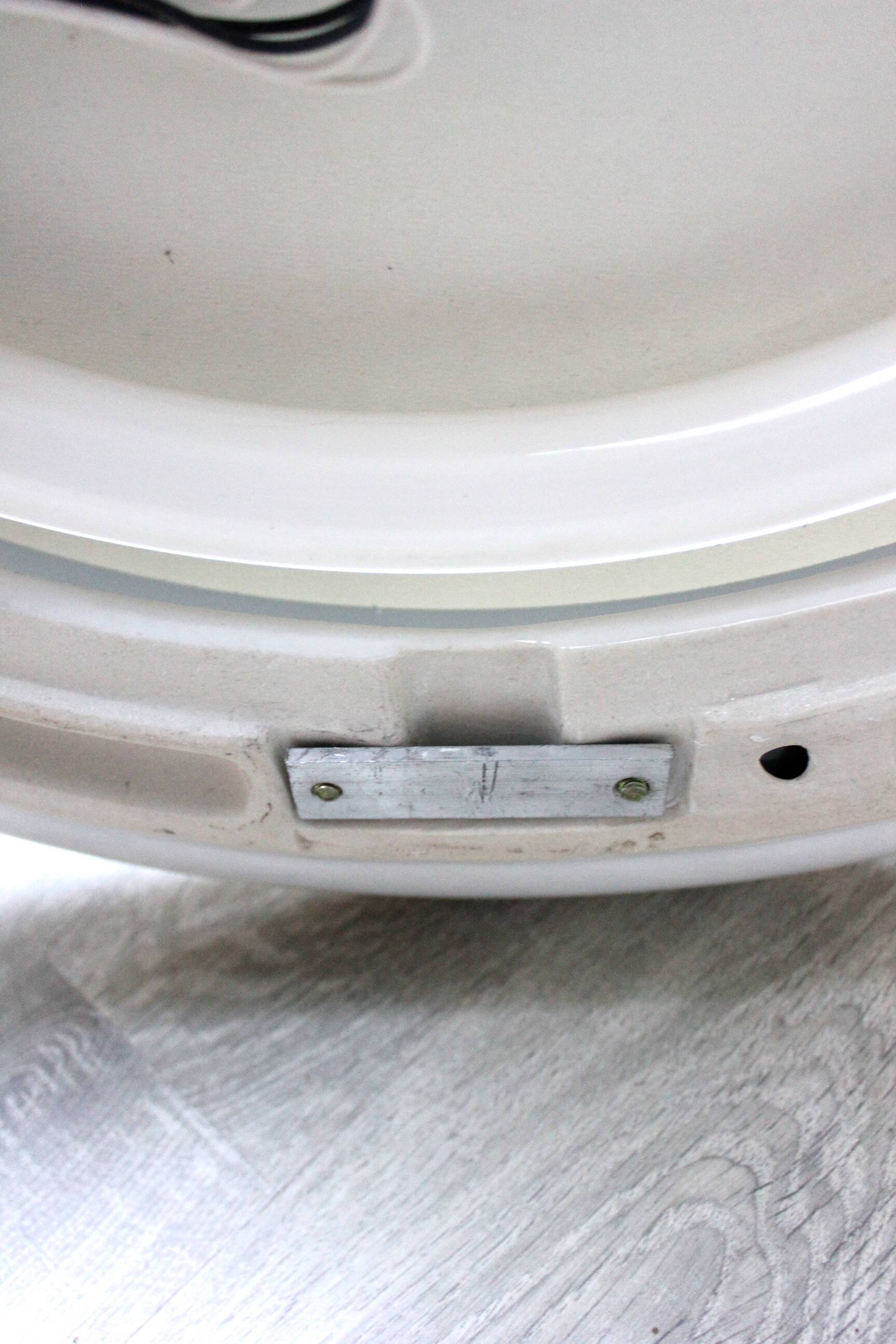 Large Round Vintage Ceramic Light Mirror Space Age 68cm - 1970s