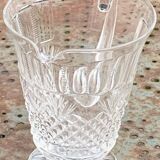 Carafe en verre et cristal transparent, ciselées, motif ananas ancienne