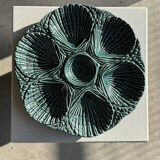 Plat à compartiment coquillages turquoise D28