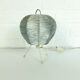 Mid-century tripod bedside lamp, raffia, Italy, 1950s
