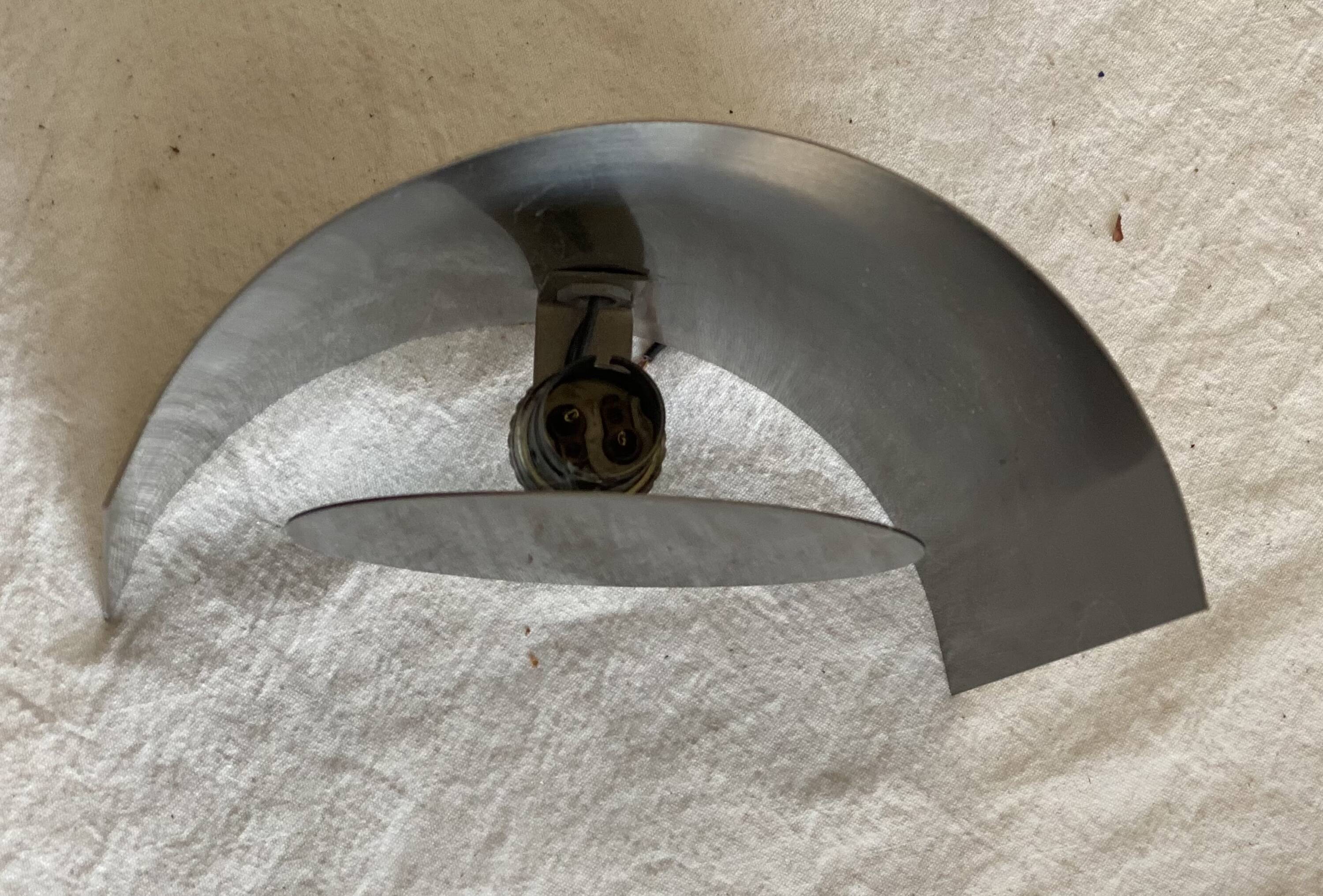 Vintage 1970s space age chrome wall lamp