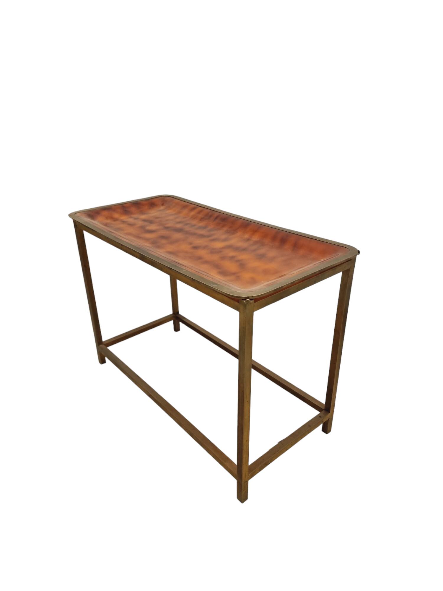 Mid-Century Hollywood Regency Coffee Table with Removable Bakelite Tray and Brass Frame, France, 196