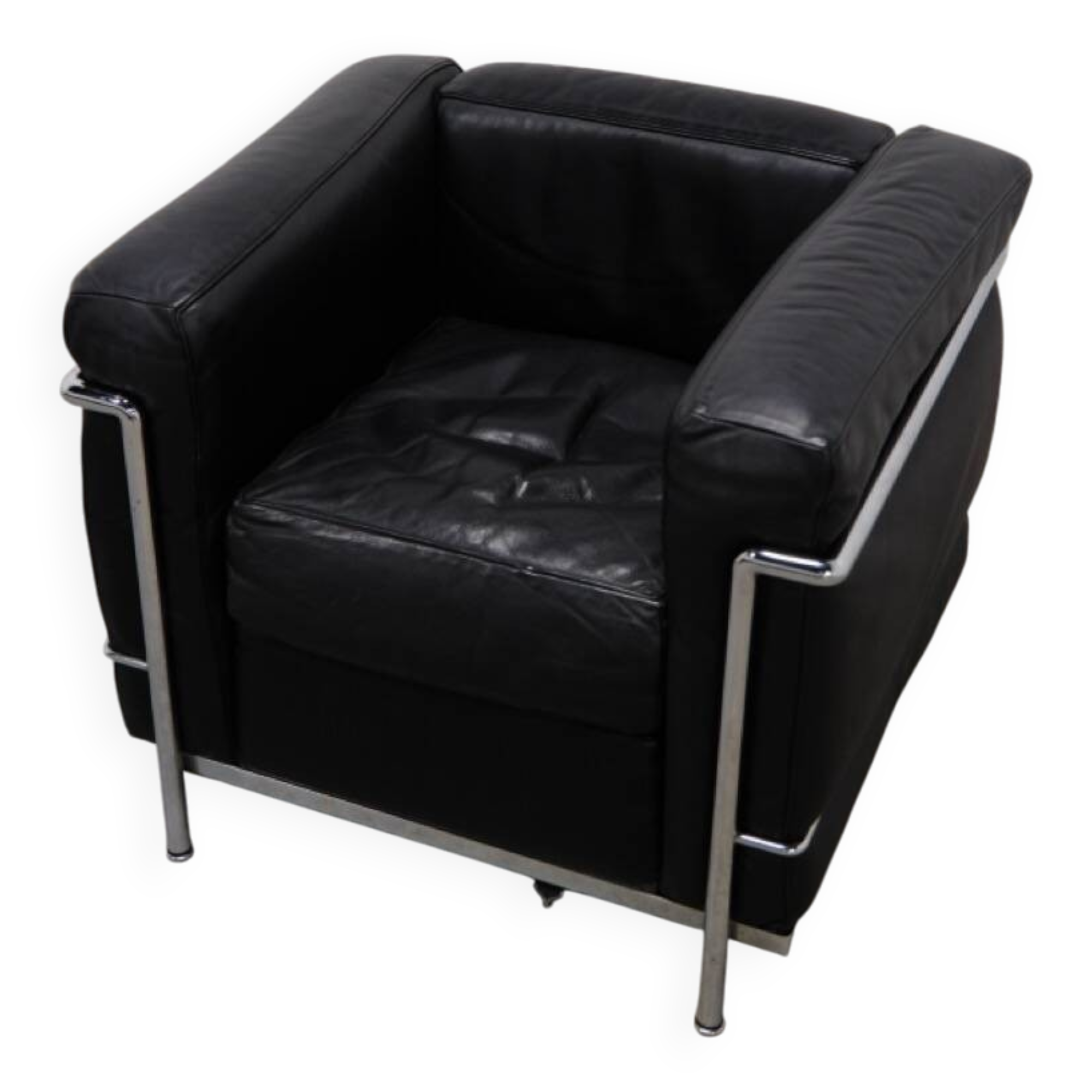 LC2 armchair in black leather – Design Le Corbusier, Pierre Jeanneret & Charlotte Perriand