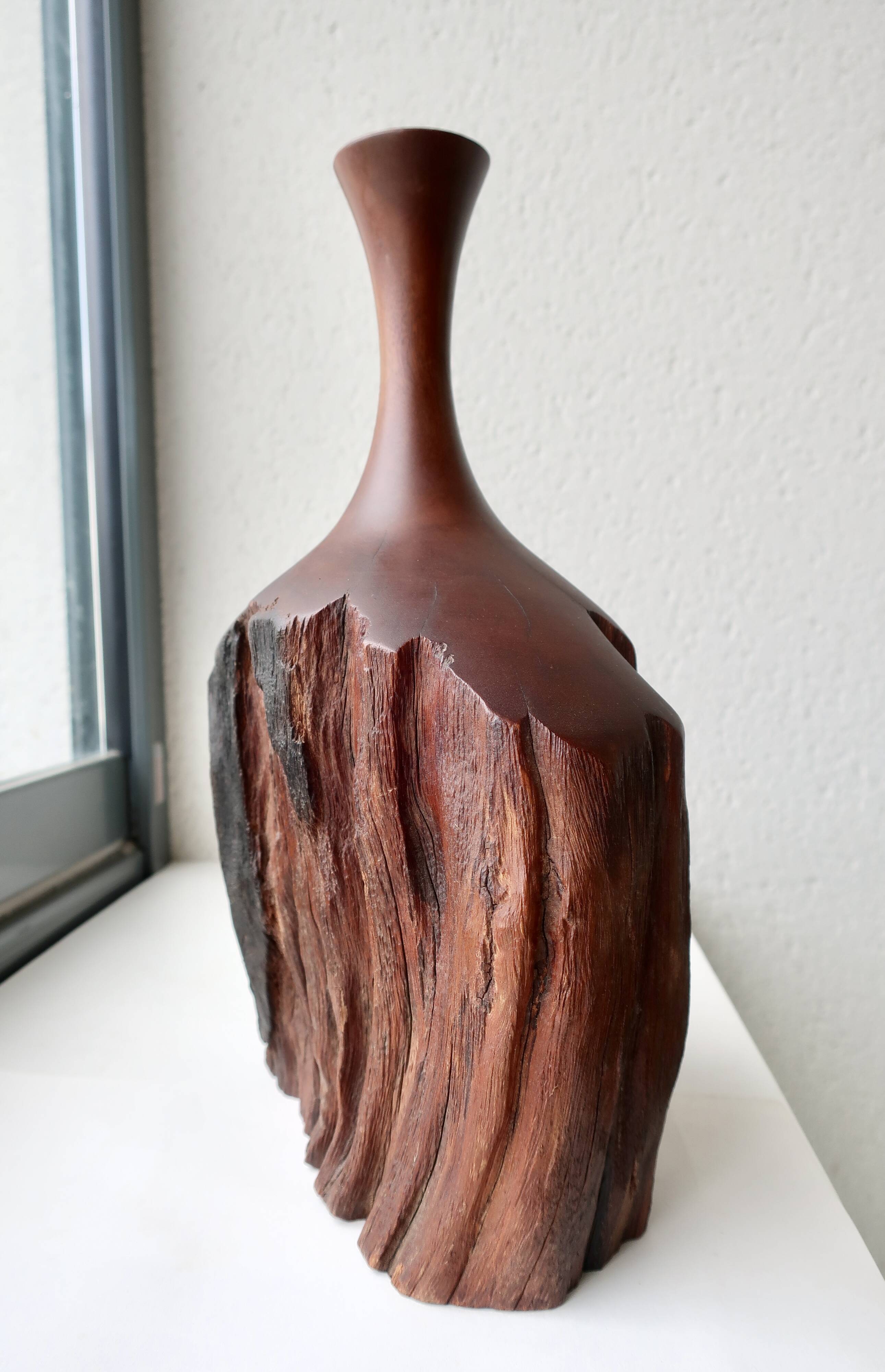 Vase Sculpture 20th Century Australian Rosewood DLG Doug Ayers
