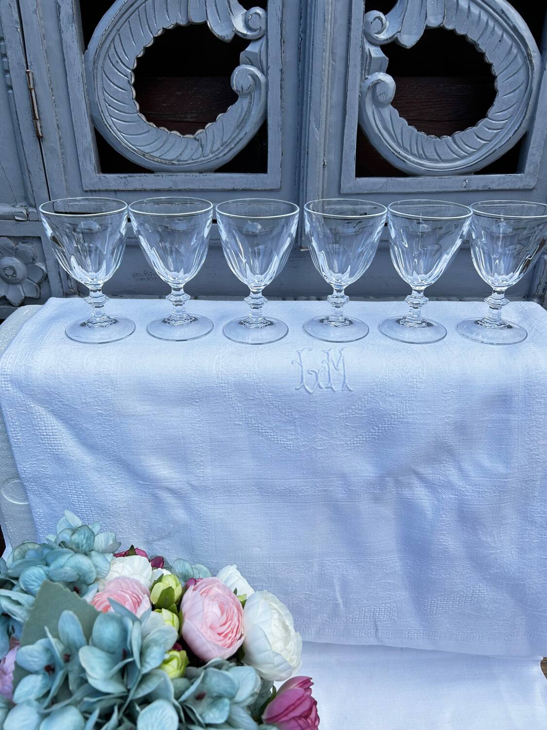 6 verres à vin cristal Rambouillet