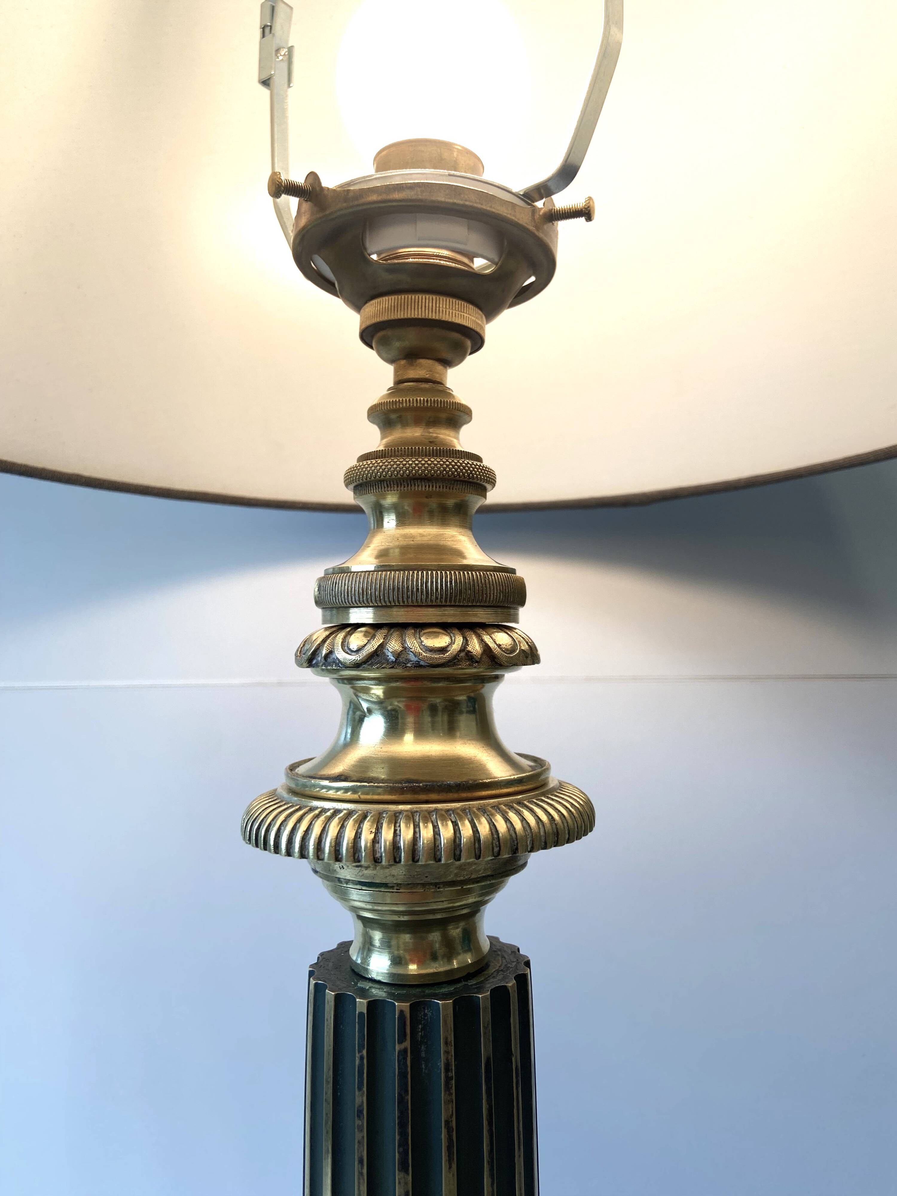 Large CARCEL Lamp in Gilded Bronze & Brass, Early 1800s Empire France
