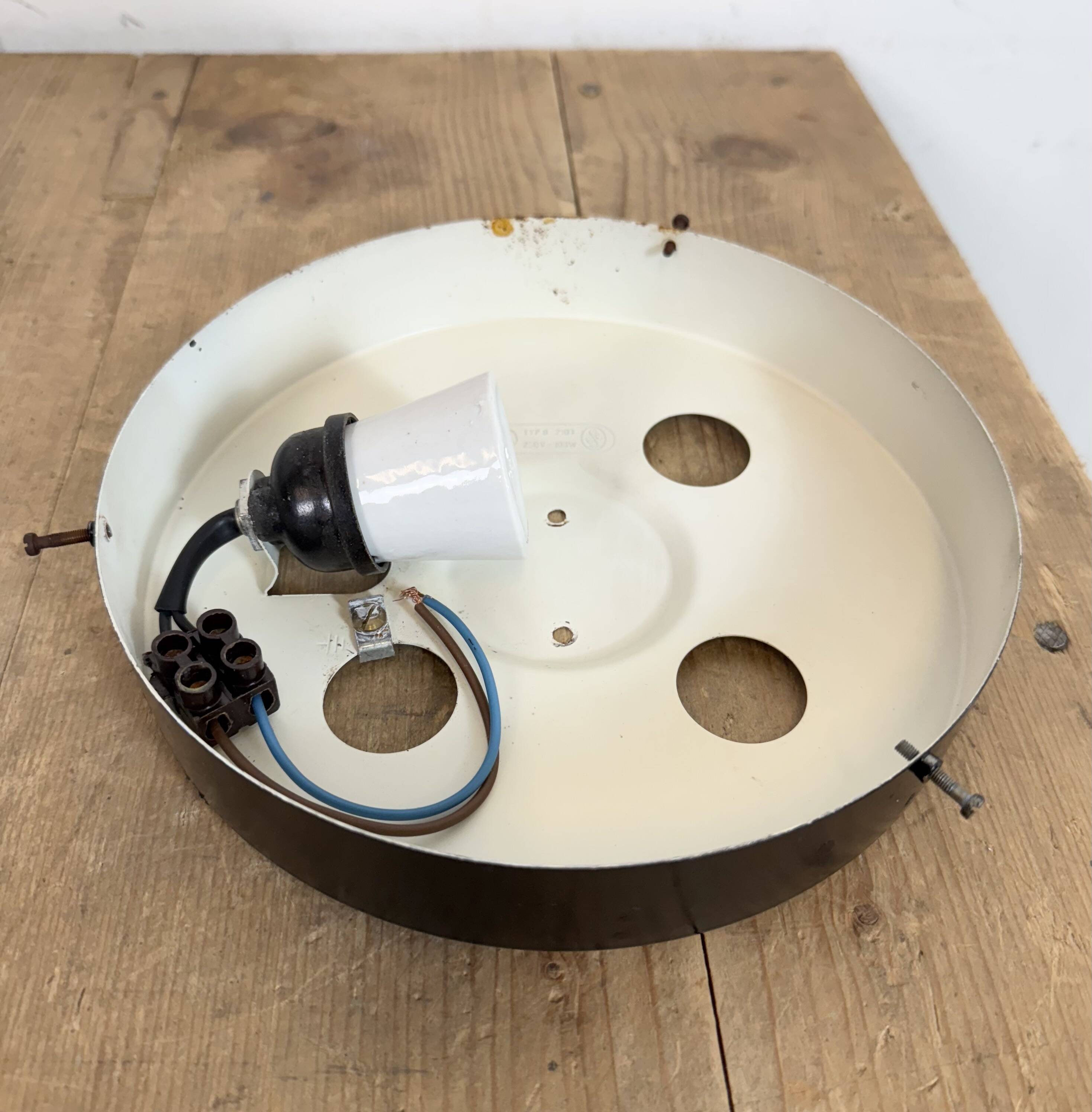 Vintage Glass Wall or Ceiling Light from Napako, 1970s