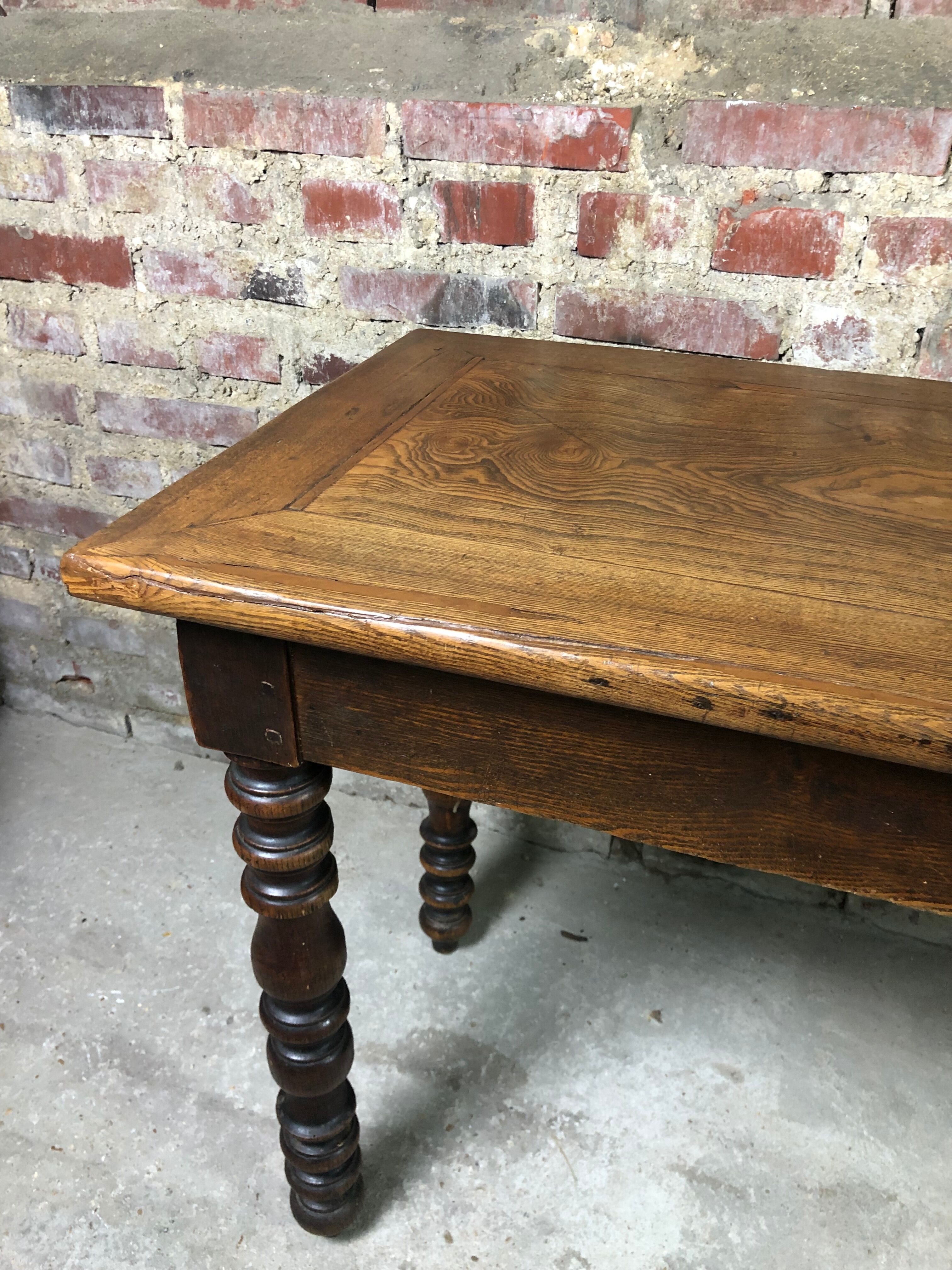 Draper's table / solid oak console 1900s