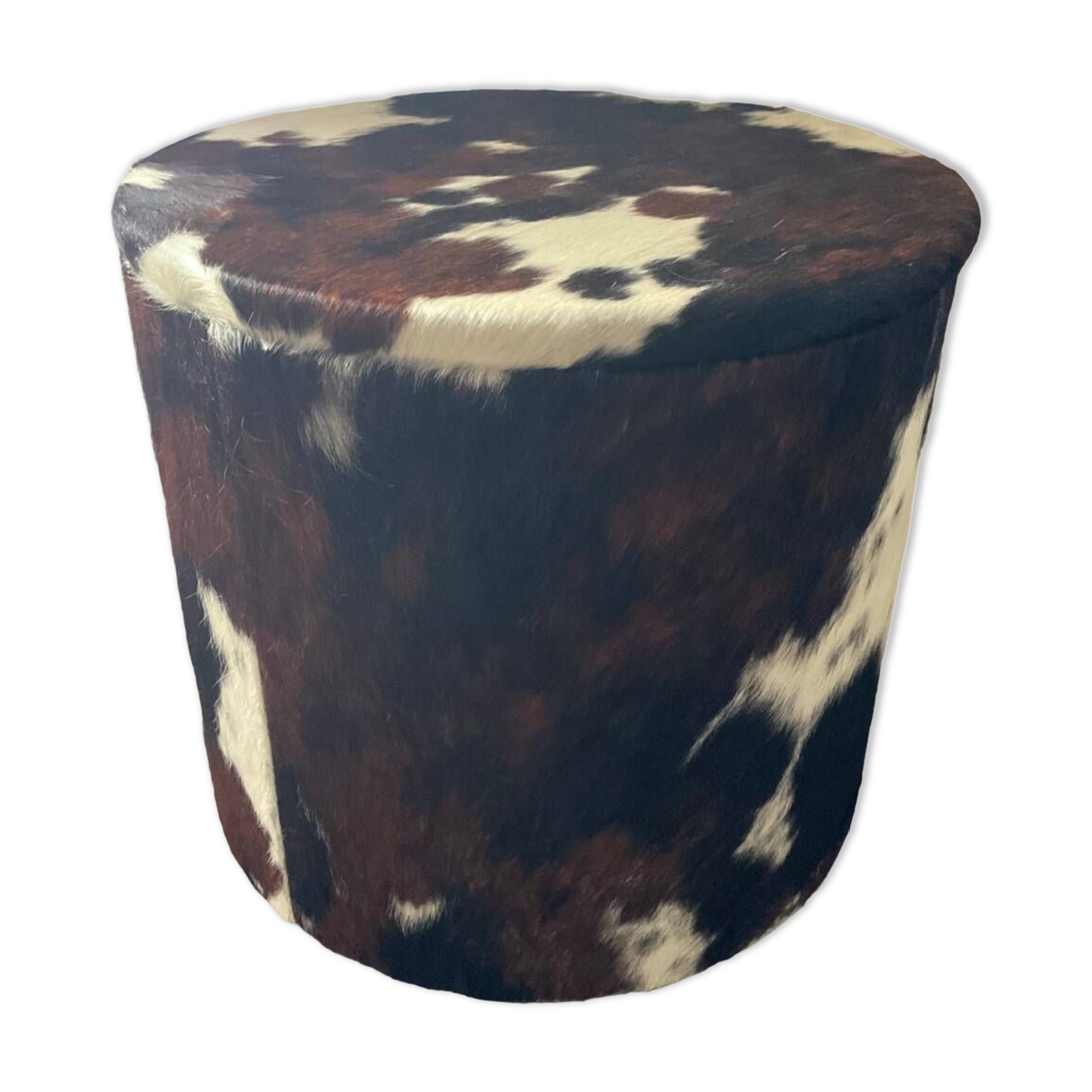 Pouf coffre en peau de vache des années 70