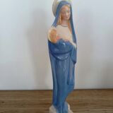 Statue vierge Faience Desvres Fourmaintraux H 28 cm