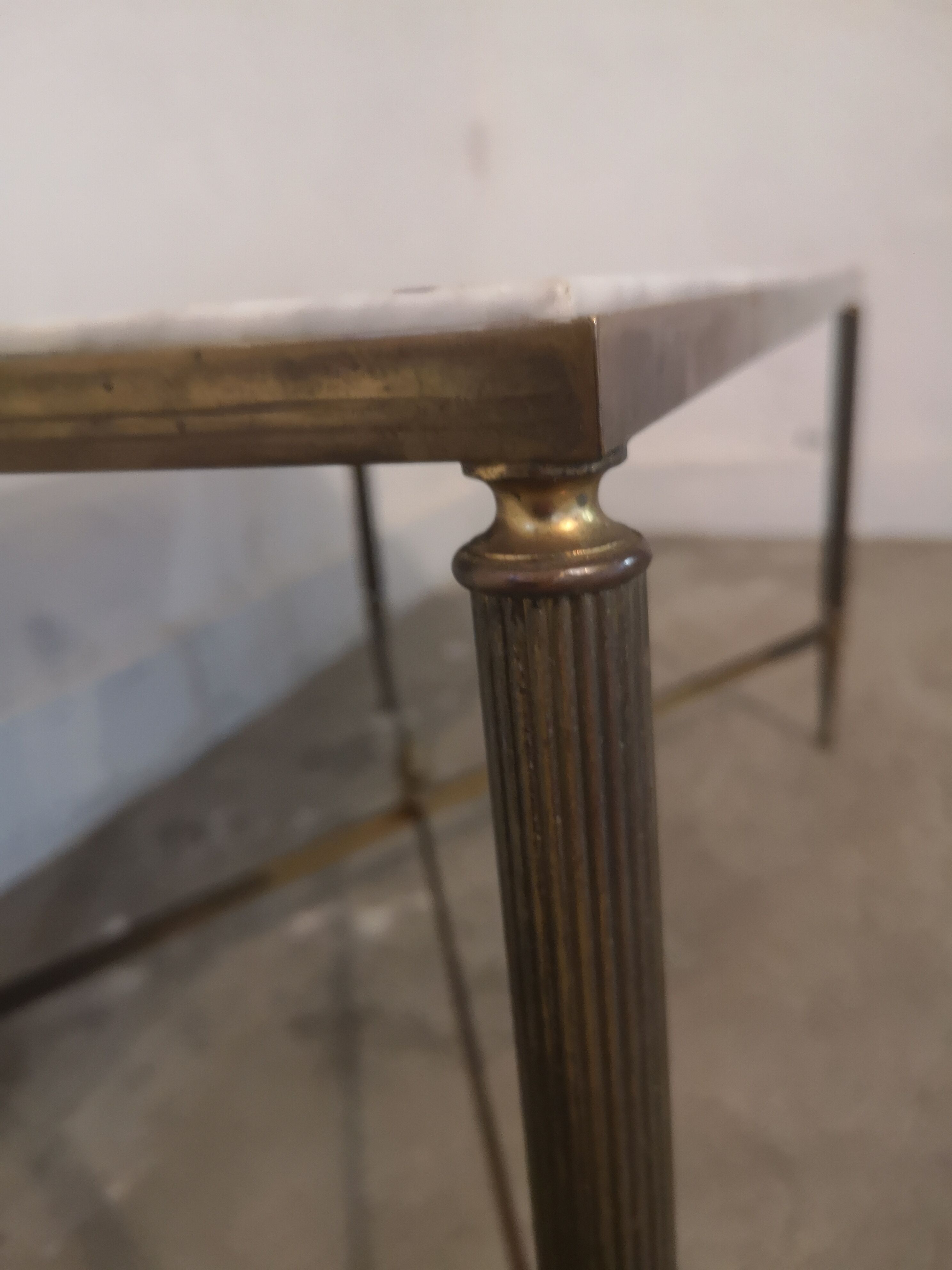 Vintage brass and marble coffee table