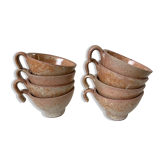 Set of 8 cups in vintage 70s stoneware