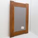 Brutalist wall mirror with a solid wood frame - 1960s