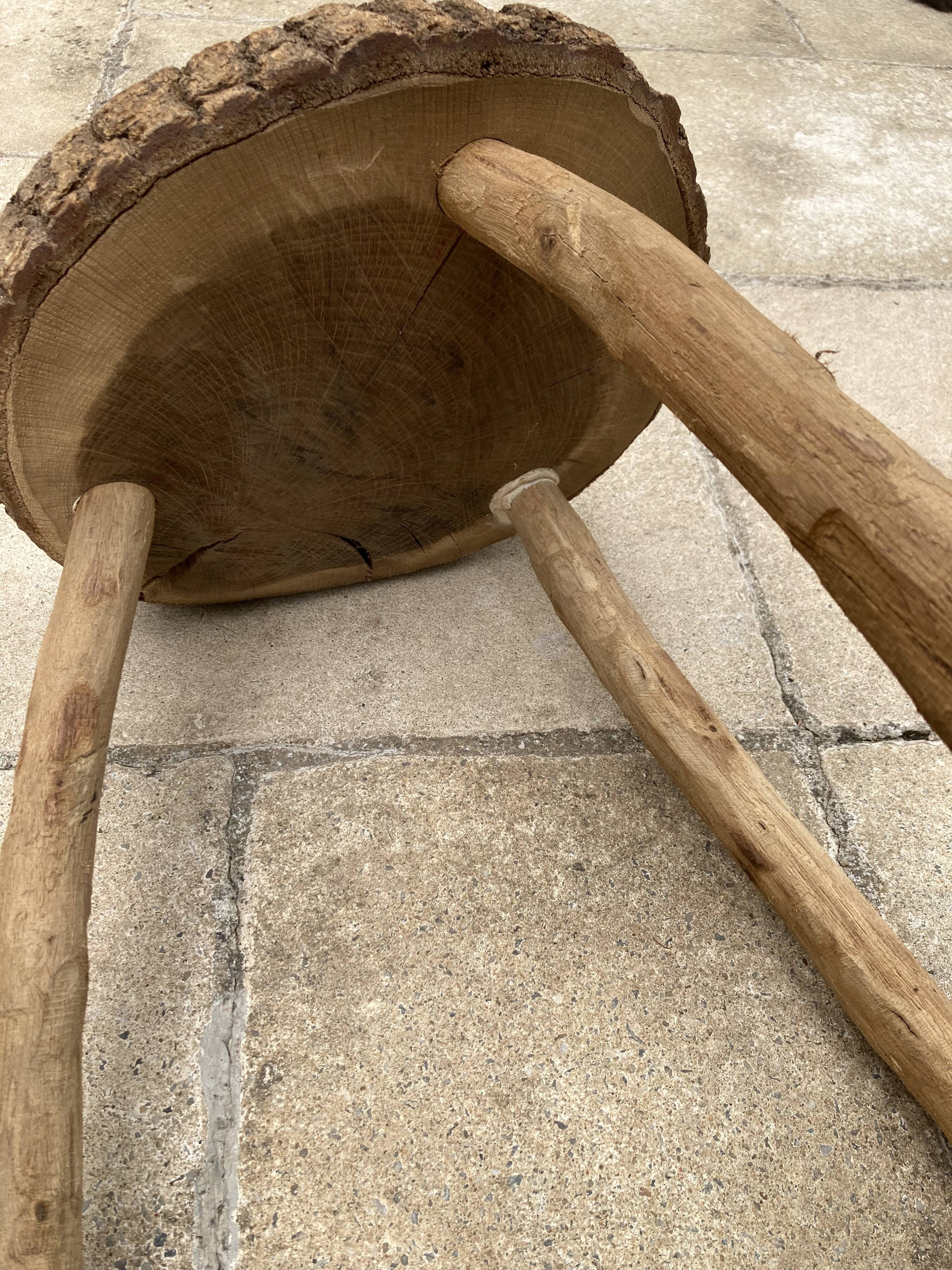 Brutalist coffee table and its stool