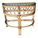 Vintage bamboo rattan half-moon console