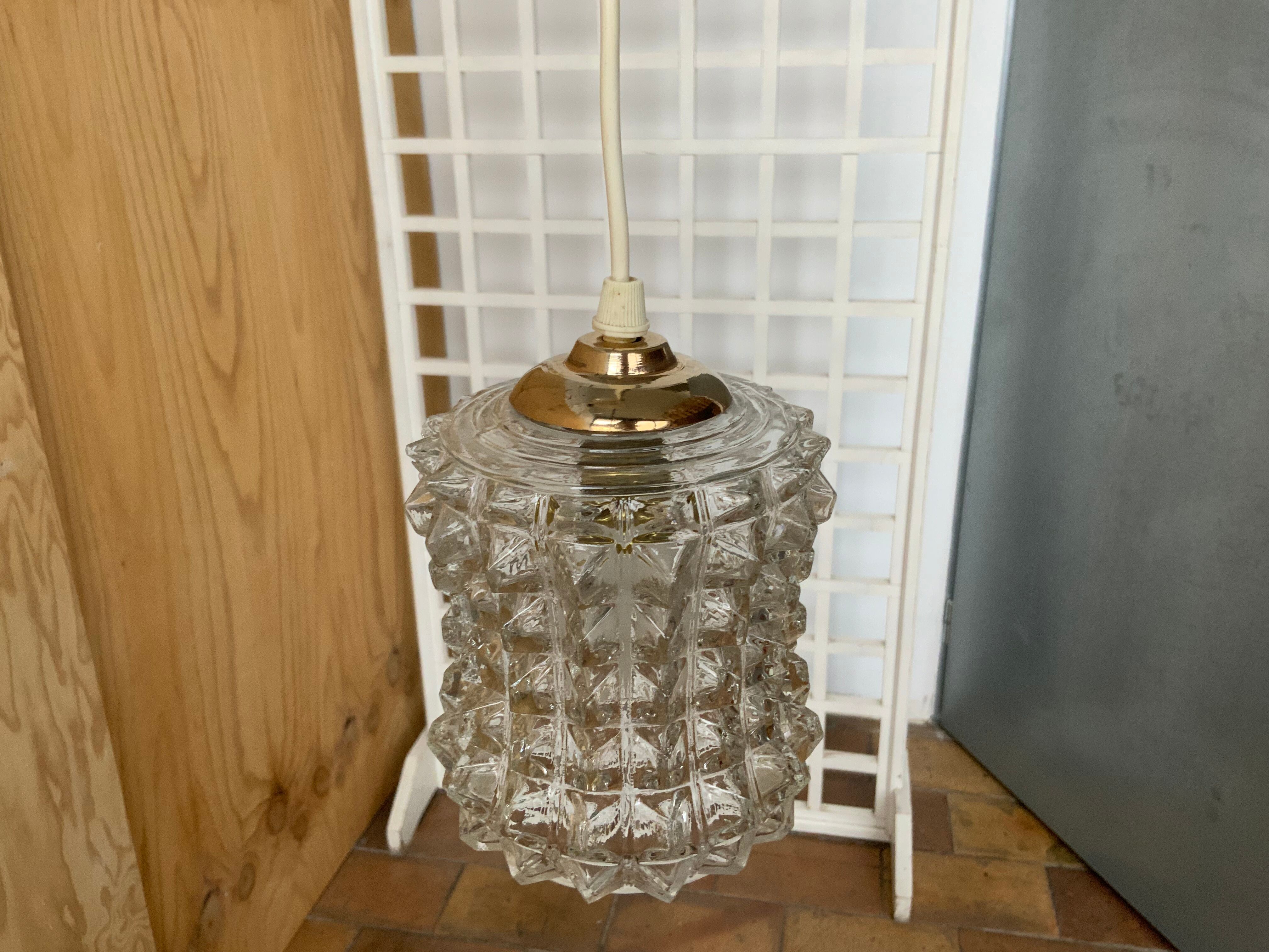 Vintage glass pendant lamp