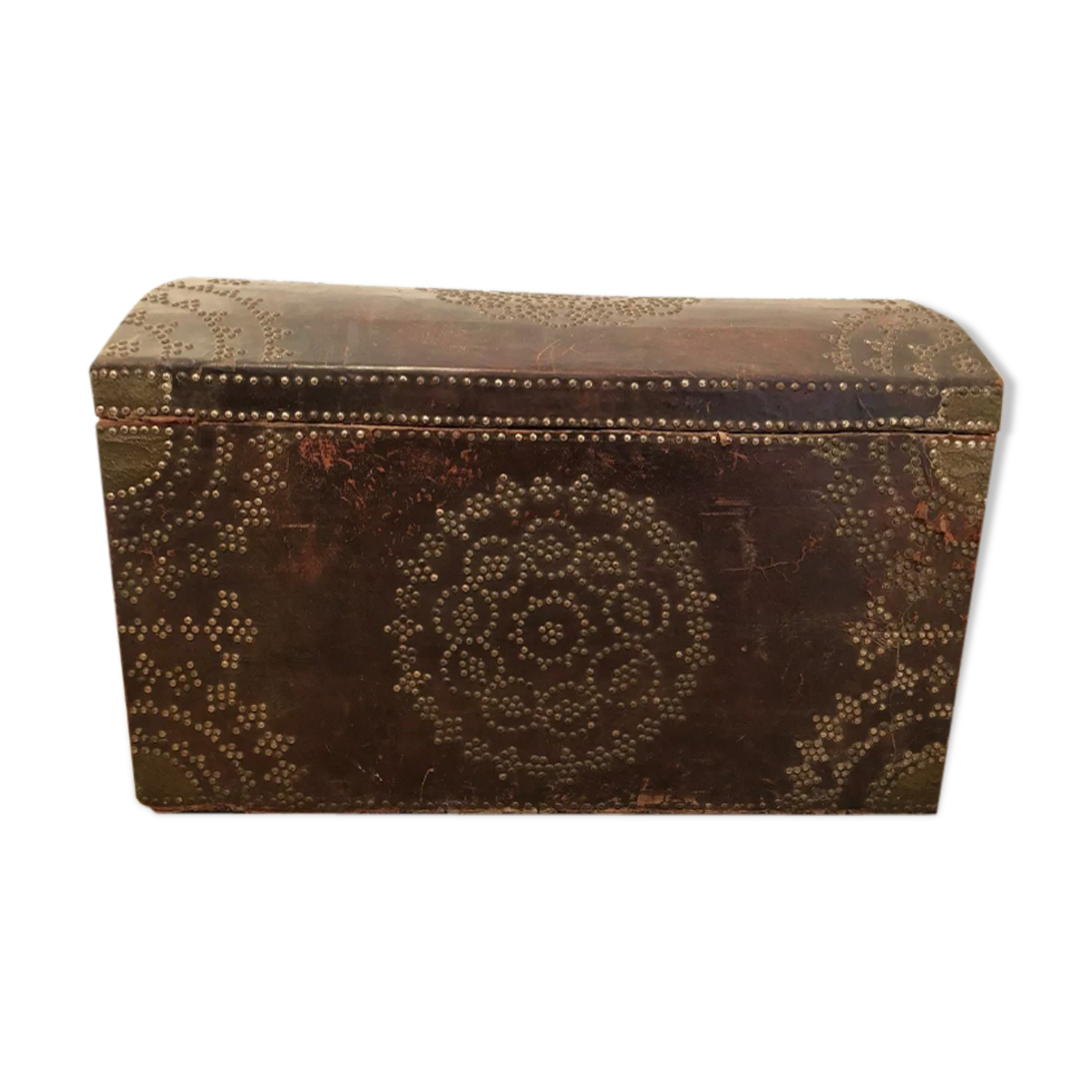 Old 18th century case in studded leather