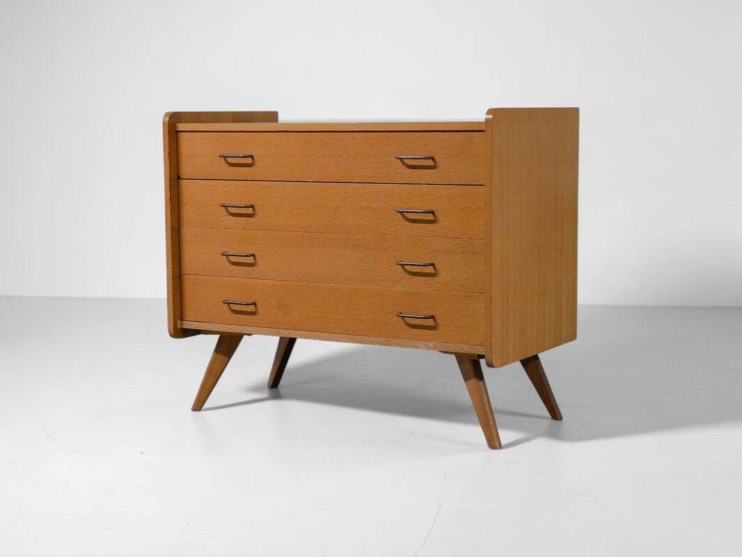 Commode scandinave pieds compas - Vintage 1960